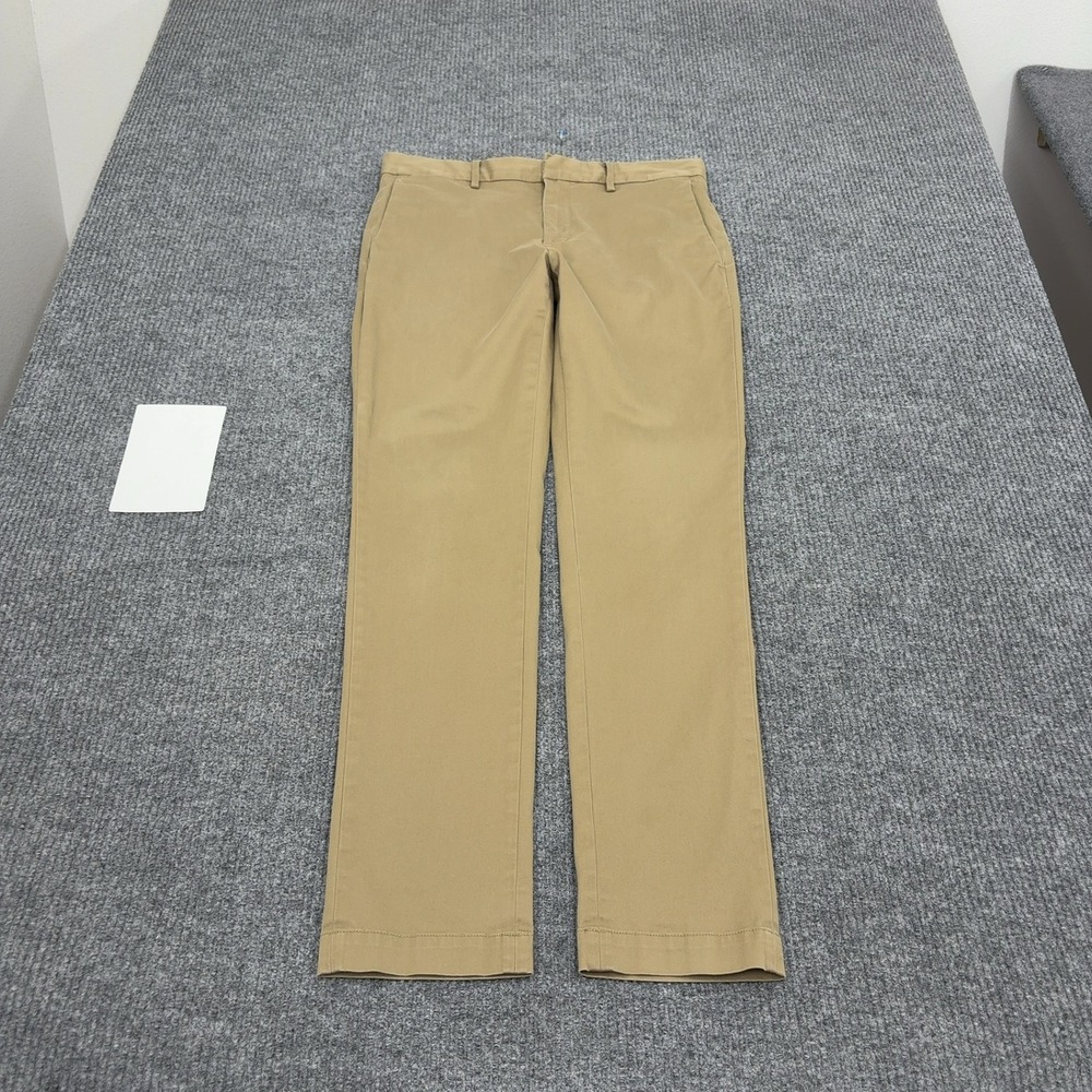 Banana Republic Fulton Chino Pants Mens 33x34 Khaki Cotton Performance Casual